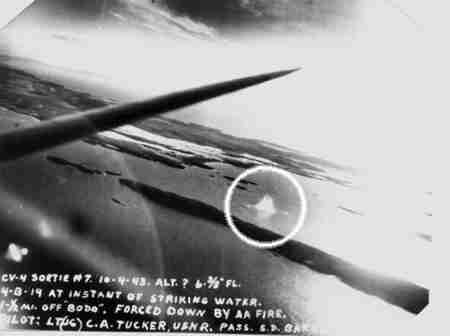 SBD 4-B-19 Strikes the Water SBD 4-B-19 Strikes the Water