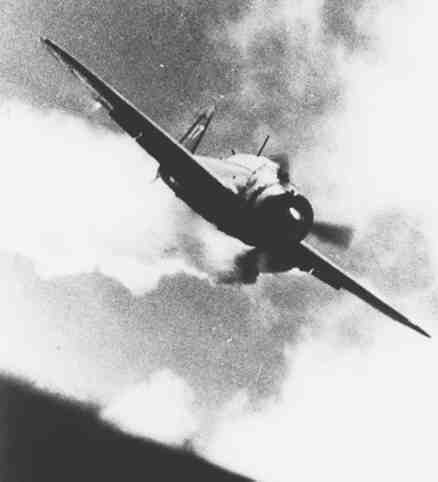 Close-up of Kamikaze Attacking USS Essex