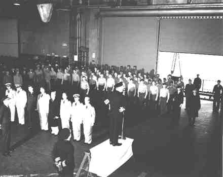 British Admiral Sir Bruce Fraser on USS Ranger