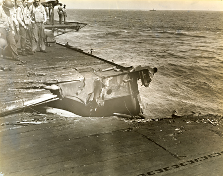 USS Essex Flight Deck Damage