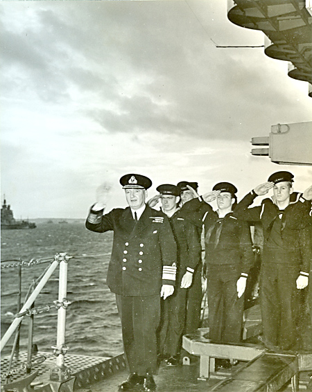 Sir Admiral Bruce Fraser - USS Ranger - 1943