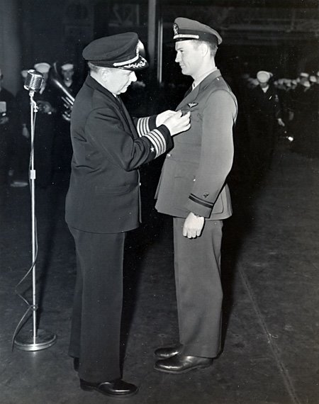 Lt(jg) Thomas Getting Air Medal, USS Ranger Lt(jg) Thomas Getting Air Medal, USS Ranger