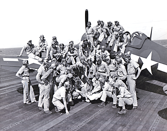 VMF-124 and VMF-213 on Essex VMF-124 and VMF-213 on Essex